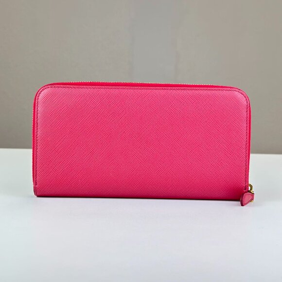 Prada Pink Saffiano Leather Large Wallet - Picture 2 of 5